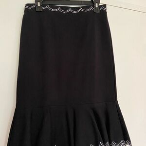 Ann Taylor Black Women's Scallop Hem Skirt